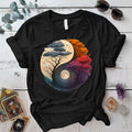Twilight Dreamscape Yin-Yang T-Shirt Mockup Black