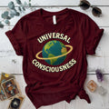 Universal Consciousness T-Shirt Mockup Maroon