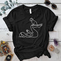 Yoga Dog Silhouette T-Shirt Mockup Black