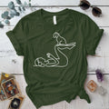 Yoga Dog Silhouette T-Shirt Mockup Military Green