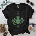 Yoga Hanging Plant T-Shirt Mockup Black