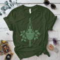Yoga Hanging Plant T-Shirt Mockup Military Green