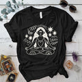 Yoga Meditation Silhouette Light T-Shirt Mockup black