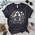 Yoga Meditation Silhouette Light T-Shirt Mockup dark-heather-grey