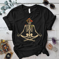 Yoga Mushroom Skeleton T-Shirt Mockup Black