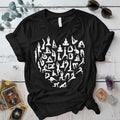 Yoga Poses Heart T-Shirt Mockup Black