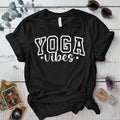 Yoga Vibes T-Shirt Mockup Black