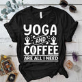 Yoga and Coffee T-Shirt Mockup black