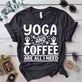 Yoga and Coffee T-Shirt Mockup dark-heather-grey