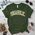 Yogaholic T-Shirt Mockup Military Green