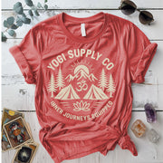 Yogi Supply Co T-Shirt Mockup coral-silk