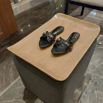 Balenciaga 26s Buckle Flats Sandals Cowhide