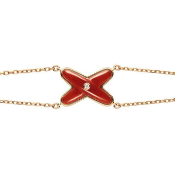 JEUX BRACELET CARNELIAN PINK GOLD 1 DIAMOND