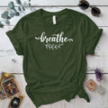Breathe T Shirt Military Green Mockup