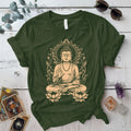 Buddha T Shirt Military Green Mockup
