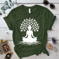 Buddha Tree T-Shirt Mockup military-green