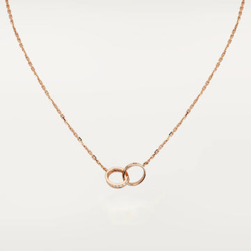 LOVE NECKLACE ROSE GOLD AND SILVER DIAMOND