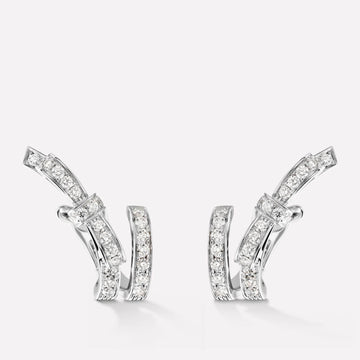 RUBAN SILVER EARRINGS DIAMOND