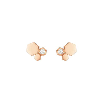 BEE LOVE PINK GOLD DIAMOND EARRINGS