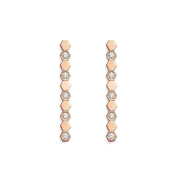 BEE LOVE PINK GOLD DIAMOND LONG EARRINGS