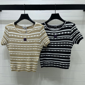 Chanel 2026 Crochet Knit Short Sleeve Cotton Polyamide 380684