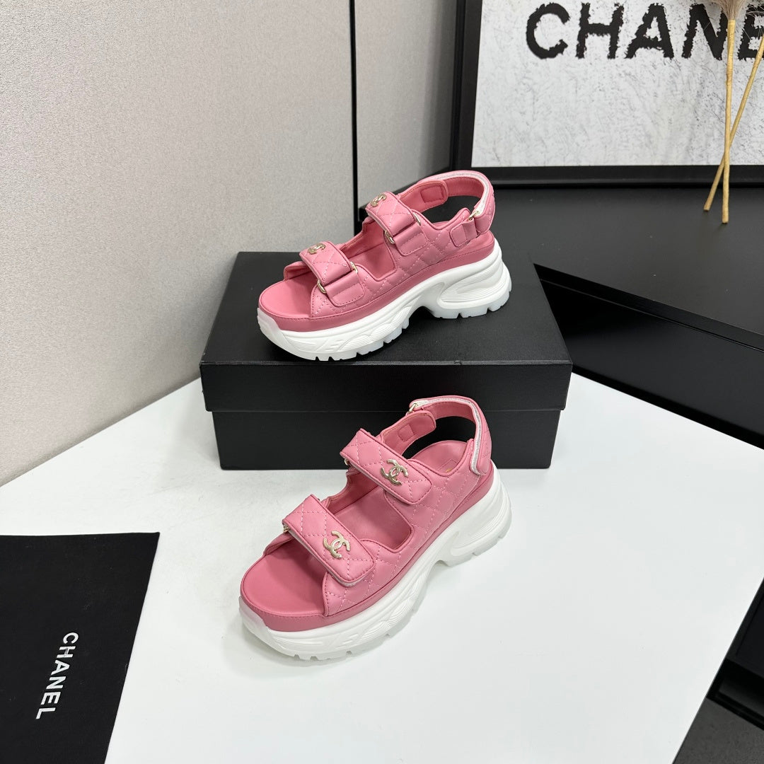 Channel 2026 Chunky Sport Sandals 65mm Patent Calfskin 894909