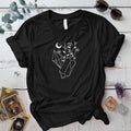 Crystals And Flowers T Shirt Black Mockup