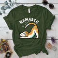 Down Dog Namaste T Shirt Military Green Mockup