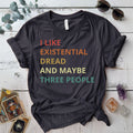 Existential Dread Retro T Shirt Dark Heather Grey Mockup