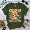 Grow Your Own Way T Shirt Dark Heather Grey Mockup