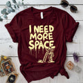 I Need More Space Astronaut T Shirt Black Mockup