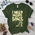 I Need More Space Astronaut T Shirt Dark Heather Grey Mockup