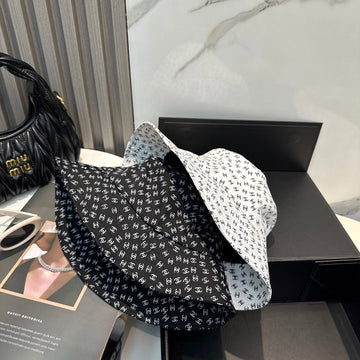Chanel Bucket Hat With CC Logo Pattern Cotton 237374