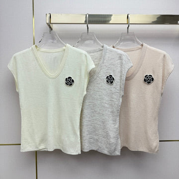 Chanel 2026 U-neck Top With 3D Flower 367688