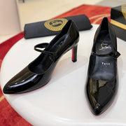 Christian Louboutin Miss Jane 85mm Pump Suede And Patent Leather 825372