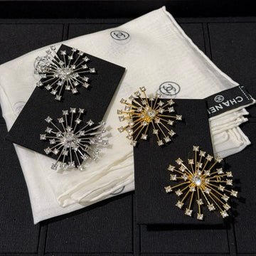 Chanel 2026 Sparkling Crystal Double C Firework Earrings