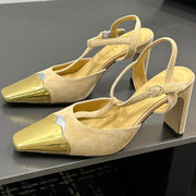 Chanel 2026  Slingback Kitten Heels Pumps Leather Sheepskin 832520