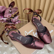 Christian Louboutin 2026 Sweetie Jane Strass Ballerina Flat Silk Leather 853090