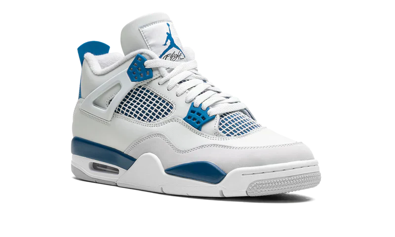 Nike Jordan 4 Retro Military Blue White Suede Leather
