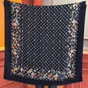 LV x TM Monogram Superflat Flowers 200cm Black Multicolor Silk 969171