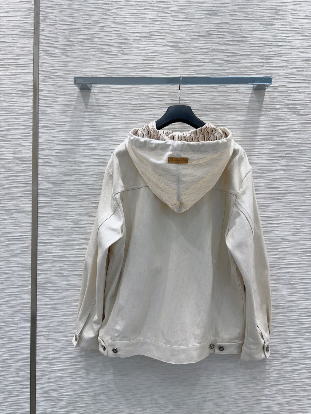 CD 2025 Hoodie Jacket Light Beige Cotton