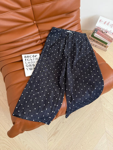 Celine 25 Polka-dot Pants Navy Blue Cotton