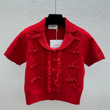 Chanel 2026 Short-sleeve Sweater Red Wool