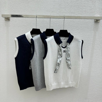 Chanel 2026 Silk Scarf Knit Vest Wool 238260