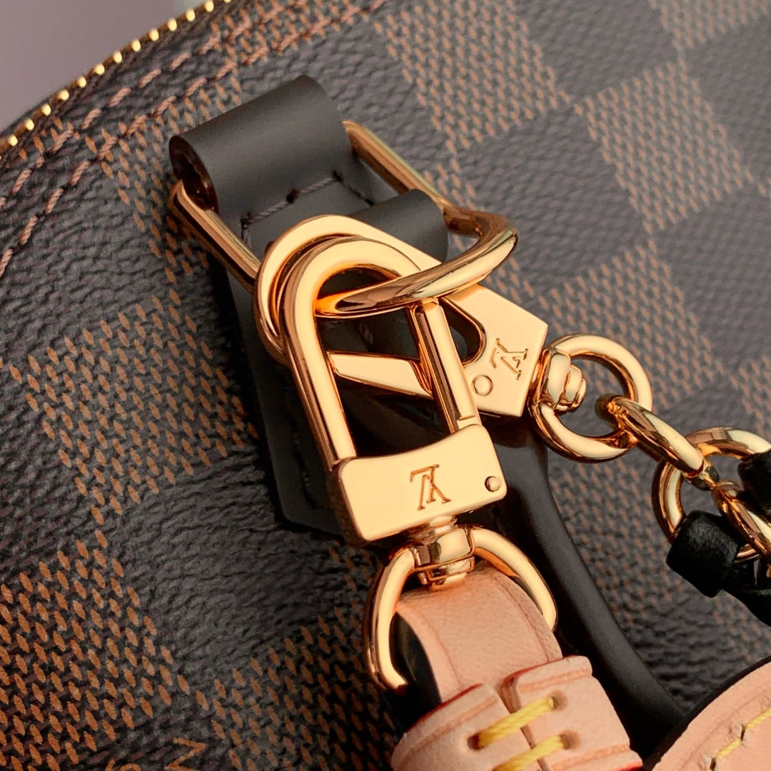 LV Alma Monogram Bag 19.5cm Brown Leather Canvas 337564