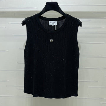 Chanel 2026 Tank Top Shirt Black Wool 401614