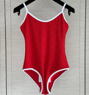 Chanel 2026 Swimsuit Red White Cotton 677485