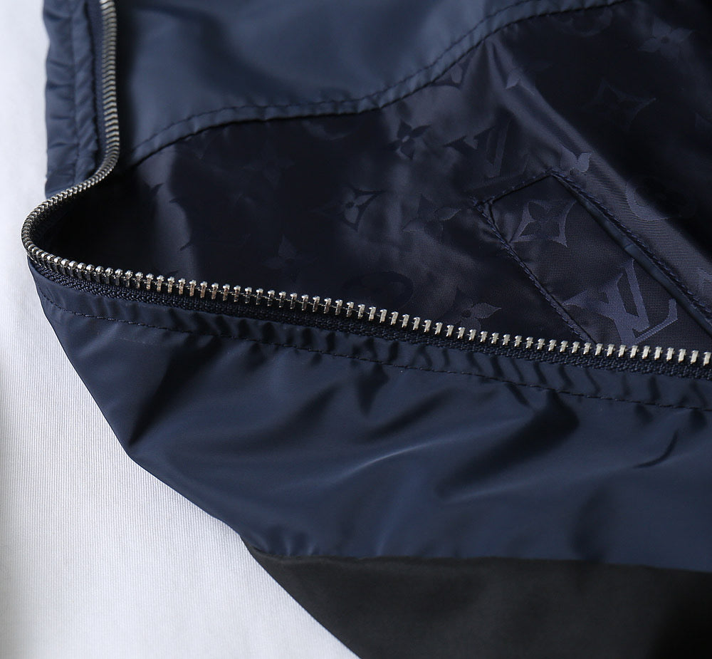 LV NAVY BLUE MONOGRAM HOODED JACKET 238985
