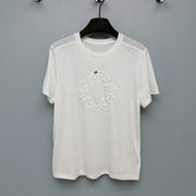 Dior 2026 Floral Embroidery Short-Sleeve T-Shirt White Cotton 392386