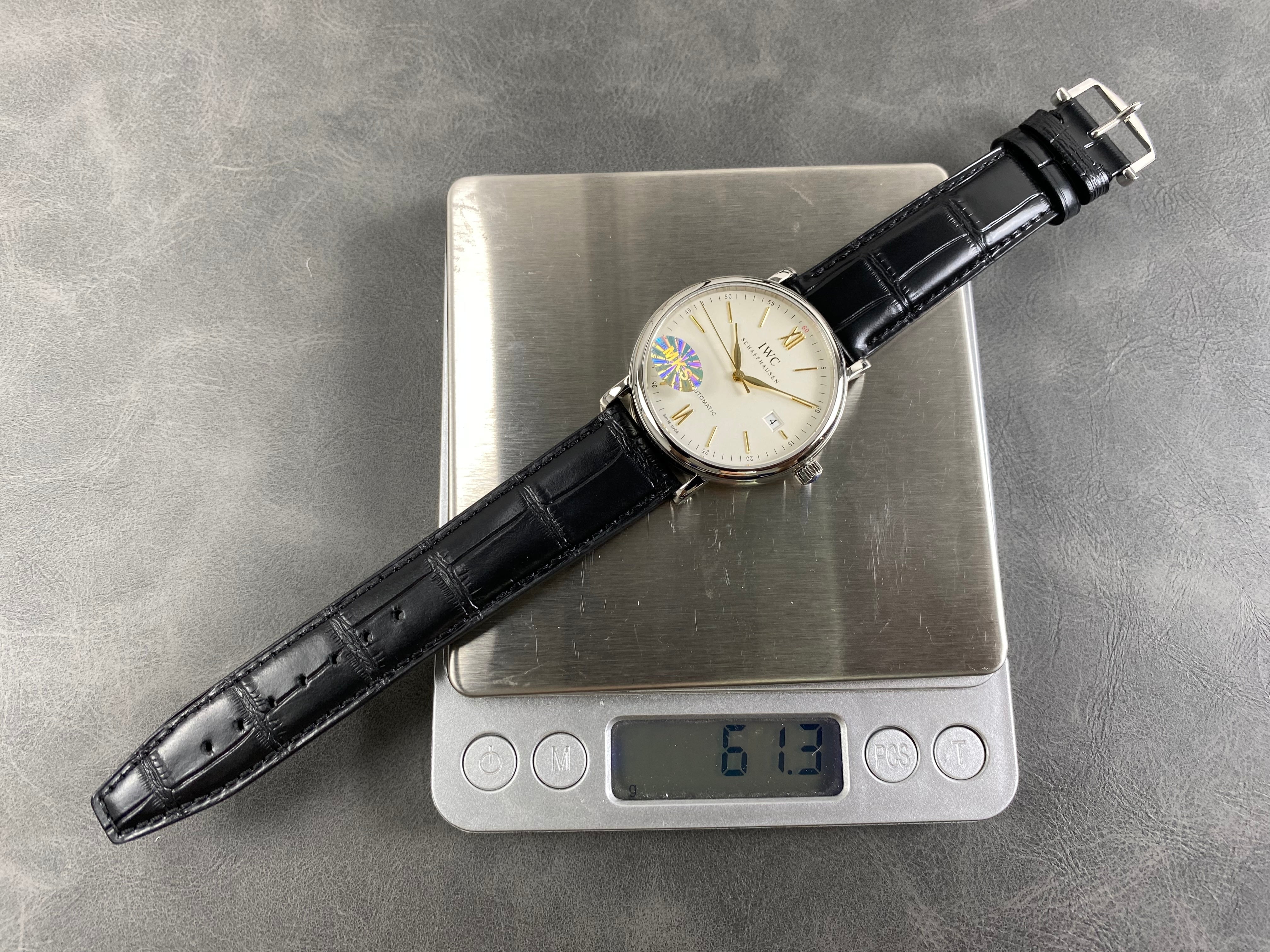 IWC Portofino 41mm Cream Dial Black Leather Strap
